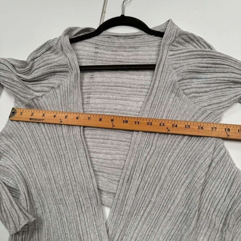 Olympic Gregory Greek open front knit sweater cardigan drape front gray cotton - Picture 12 of 15